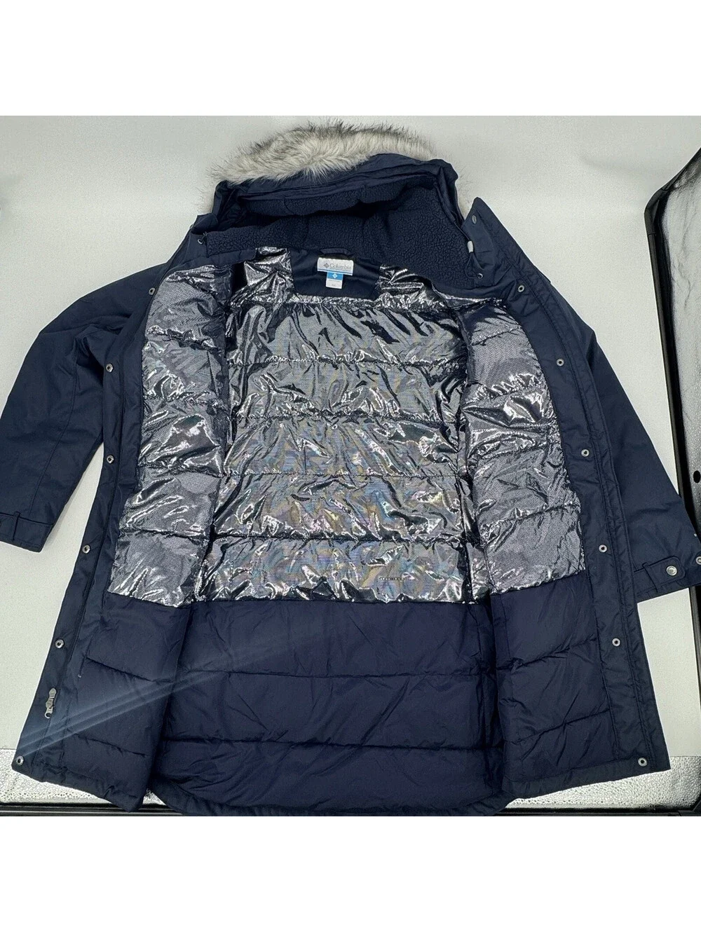Columbia Suttle Mountain Long Insulated Jacket Dark Nocturnal Blue Women's XXL